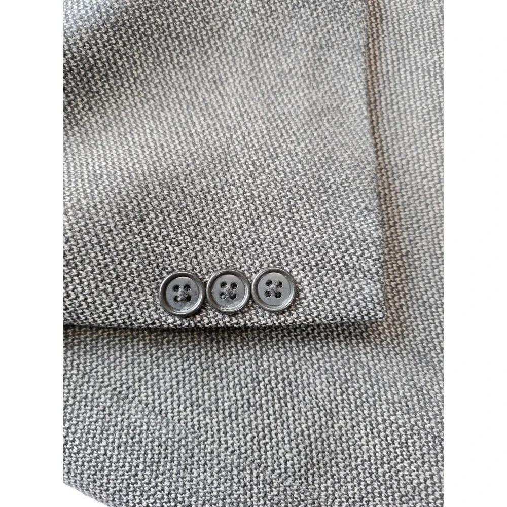 Roberto Villini Mens Wool Sports Coat 42L Gray Speckle 3 Button Blazer E606